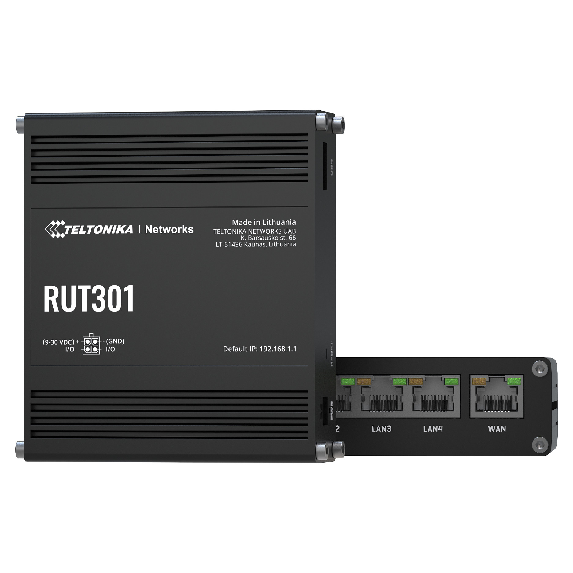 Ethernet Router | RUT301 | No Wi-Fi | 10/100 Mbit/s | Ethernet LAN (RJ-45) ports 5 | Mesh Support No | MU-MiMO No | No mobile broadband-0