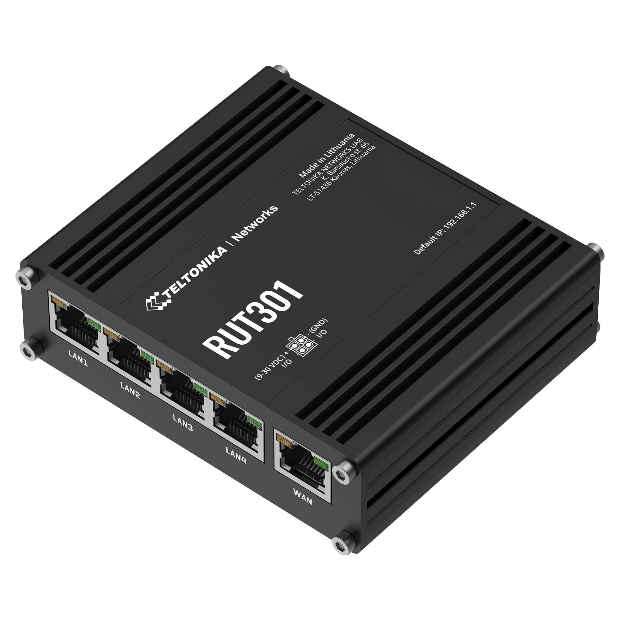 Ethernet Router | RUT301 | No Wi-Fi | 10/100 Mbit/s | Ethernet LAN (RJ-45) ports 5 | Mesh Support No | MU-MiMO No | No mobile broadband-1