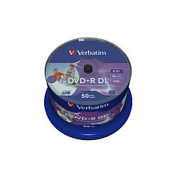 DVD-R VERBATIM DVD+R Double Layer Wide Inkjet Printable 8x (50 komada, 8.5 GB, 240 min)-0