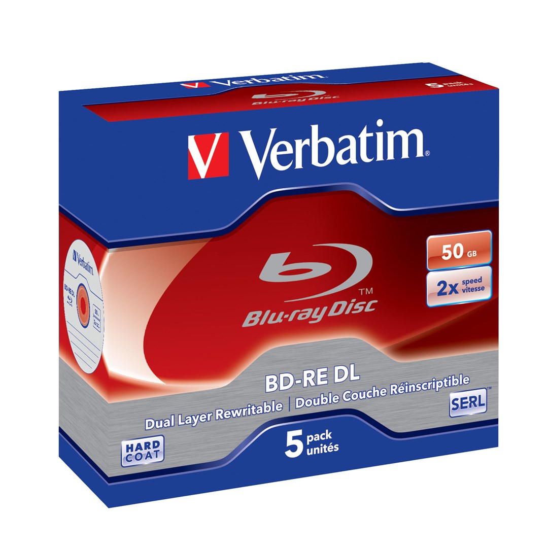 Verbatim BD-RE DL 50GB 2 x 5 Pack Jewel Case 5 pc(s)-1