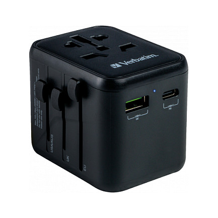 Univerzalni putni adapter VERBATIM UTA-02 (1x USB-A, 1x USB-C)-15