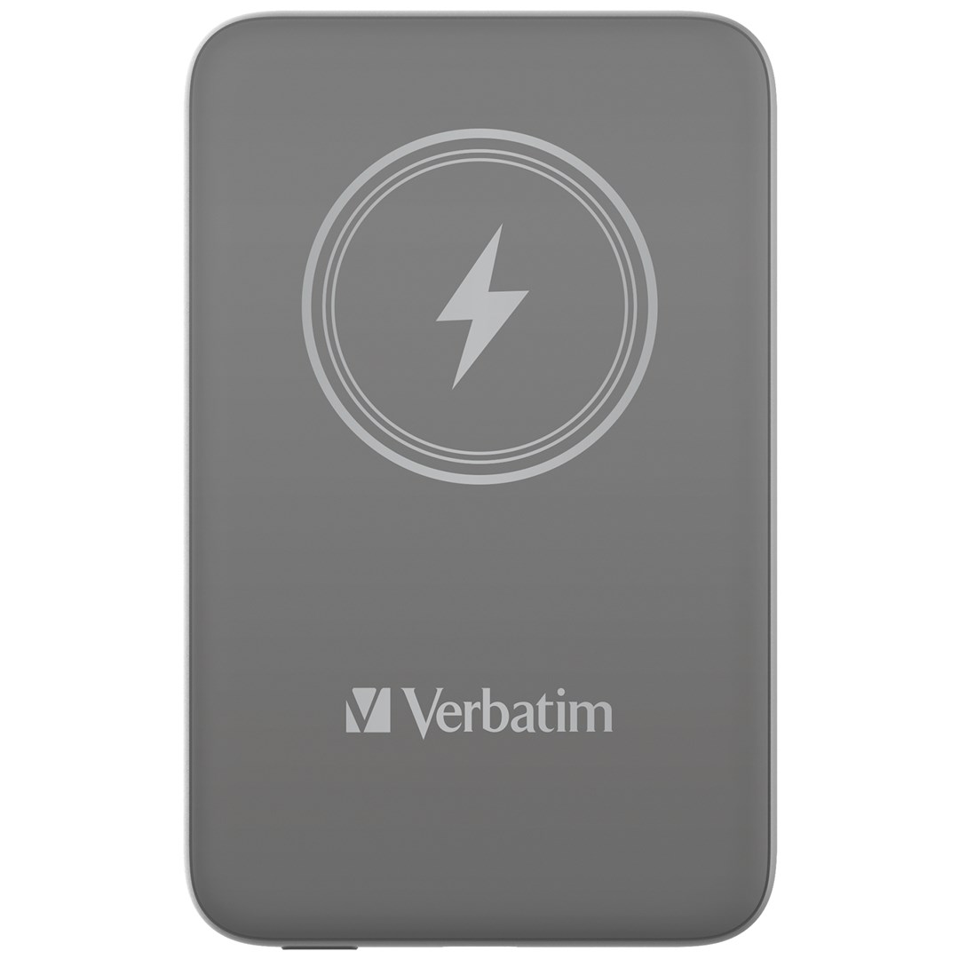 Prijenosna baterija VERBATIM Charge'n'Go Magnetic Wireless Power Bank 10000 siva (10000 mAh, 15W MagSafe, 20W PD)-2