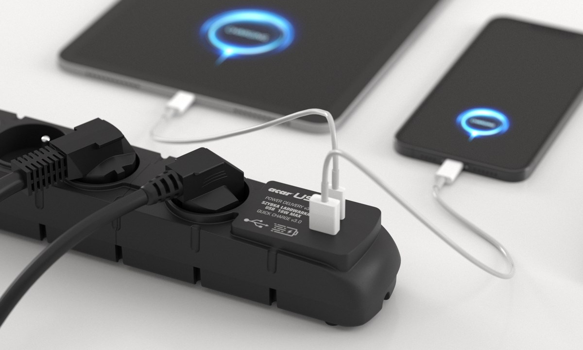 POWER STRIP ACAR S6 USB A+C 1.5M 6X 230V PL PD 3.0 QC BLACK-4
