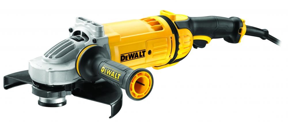 Kutna brusilica DEWALT 230mm 2400W (Maksimalna brzina praznog hoda 6500 RPM, Promjer brusne ploče 23 cm, Boja Crna/Žuta)-1