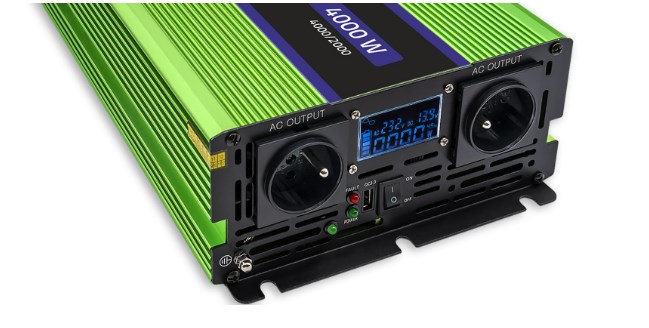 Qoltec Monolith Pretvarač Napona 12V na 230V 2000W/4000W, Čisti Sinus, s UPS Funkcijom i Punjačem-5