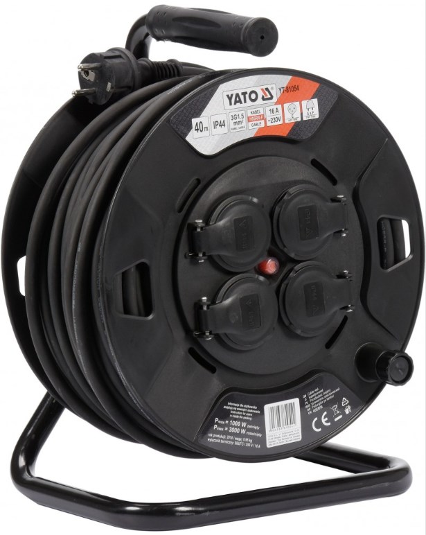 Produžni kabel na motalici YATO YT-81054 (40m, 3x1.5mm², 4 utičnice, IP44)-2