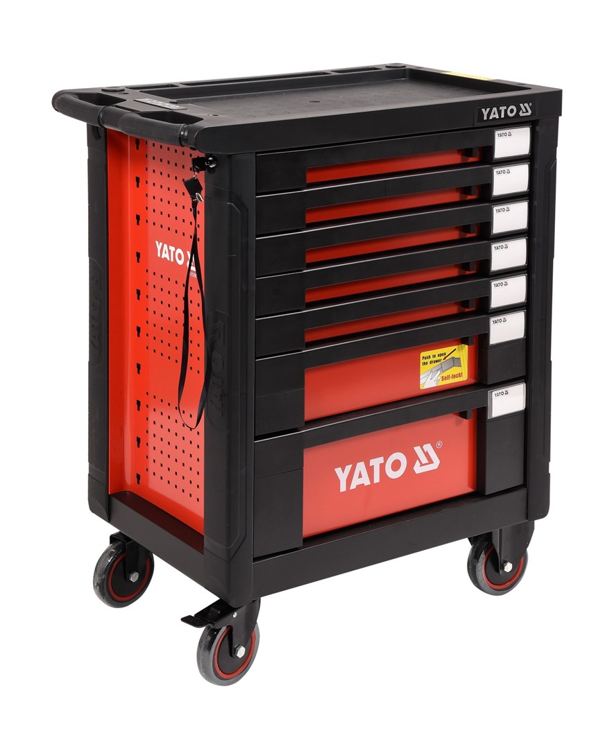 Kolica za alat YATO YT-55290 sa 177 komada alata (6 ladica, centralno zaključavanje)-13