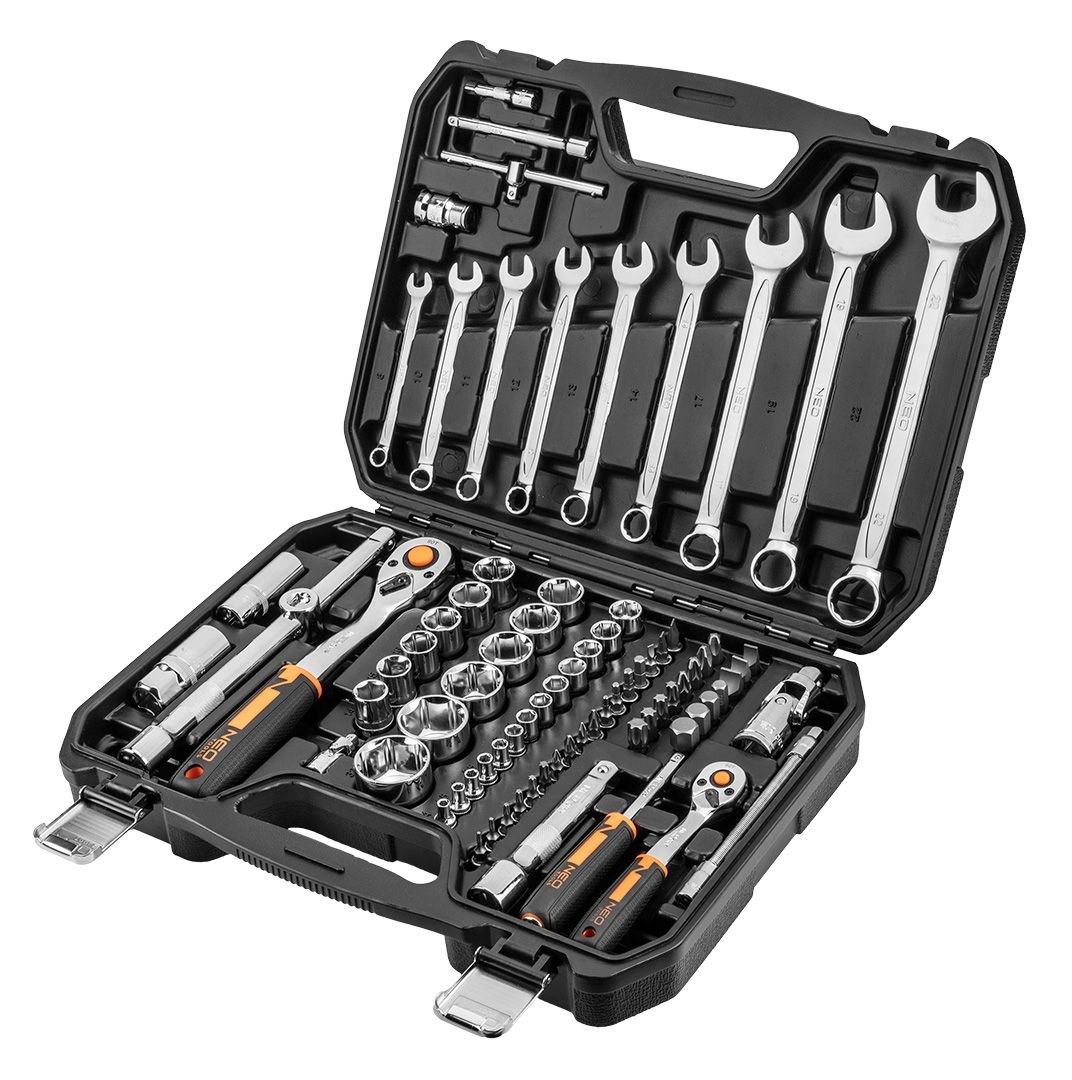 Set nasadnih ključeva NEO TOOLS (1/2", 1/4", 82 komada, CrV)