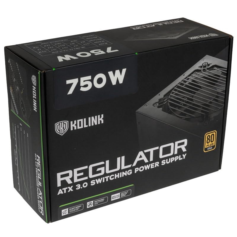 Napajanje KOLINK REGULATOR (750W, 80 PLUS Gold, ATX 3.0, Modularno)-0