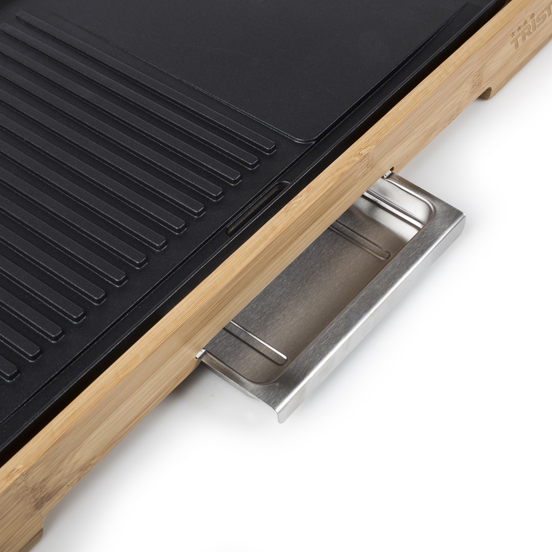 Stolni roštilj TRISTAR TG-2514B Bamboo Grill XL (2200W, 51x25 cm, neprijanjajući premaz)-4