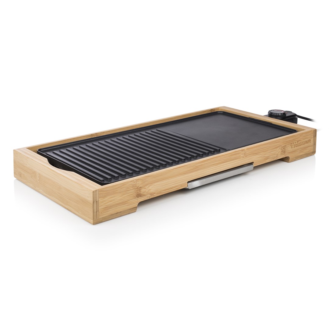 Stolni roštilj TRISTAR TG-2514B Bamboo Grill XL (2200W, 51x25 cm, neprijanjajući premaz)-5