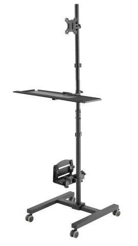 Mobilna računalna stanica MACLEAN MC-793 (za ekrane 17"-32", max 20kg, crna boja)-1