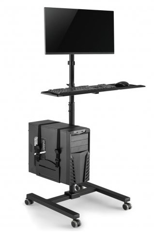 Mobilna računalna stanica MACLEAN MC-793 (za ekrane 17"-32", max 20kg, crna boja)