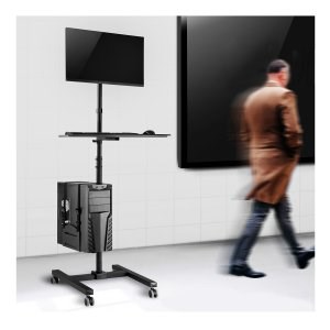 Mobilna računalna stanica MACLEAN MC-793 (za ekrane 17"-32", max 20kg, crna boja)-2