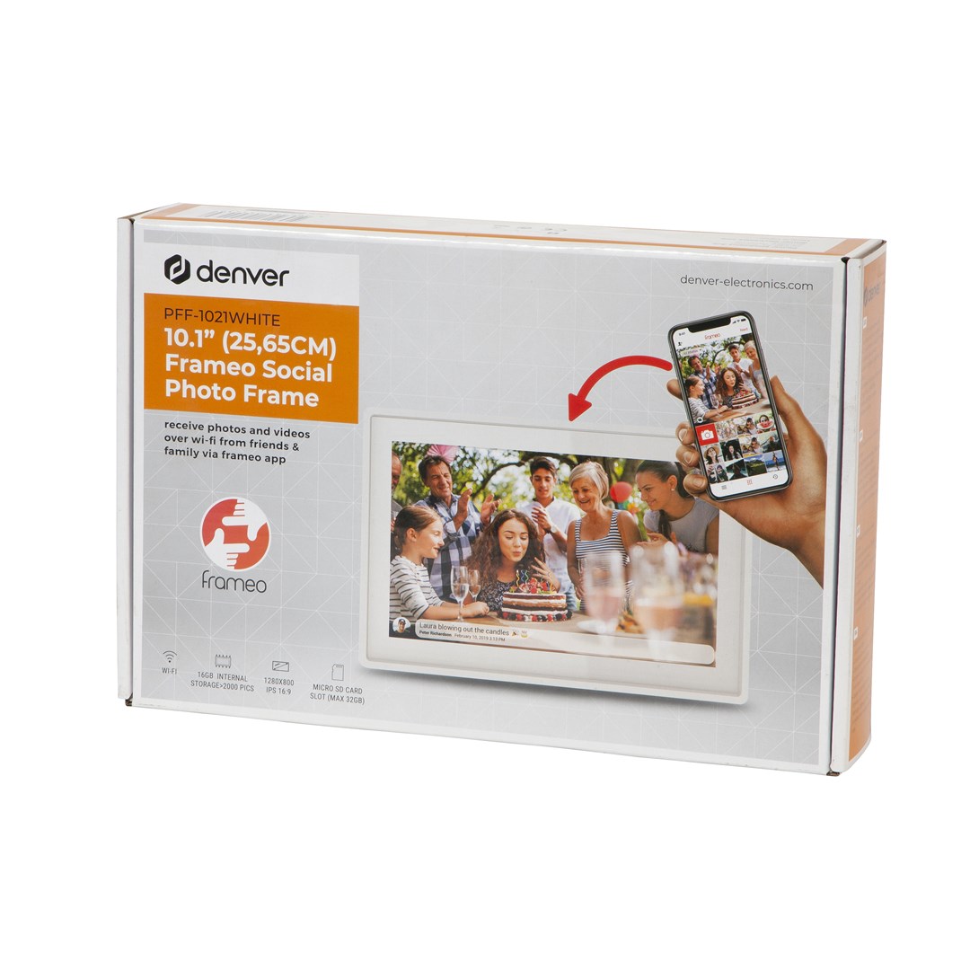 Digitalni okvir za slike DENVER PFF-1021WHITE (10.1" IPS, 16GB, Wi-Fi, Bijeli)-1