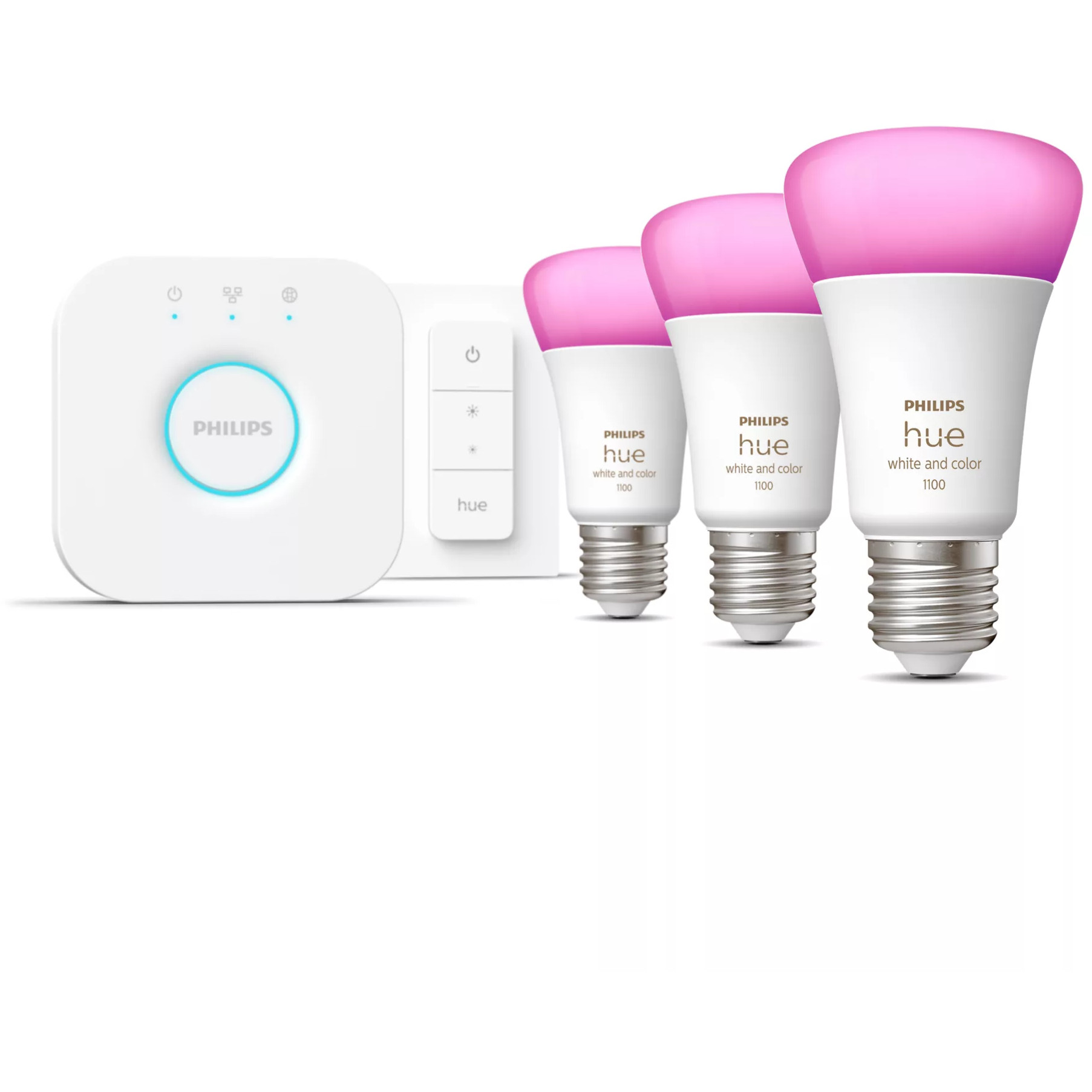 Smart lighting kit PHILIPS Hue WCA Starter Kit (3 bulb(s), E27, 9 W, RGBW 2000-6500K)-0