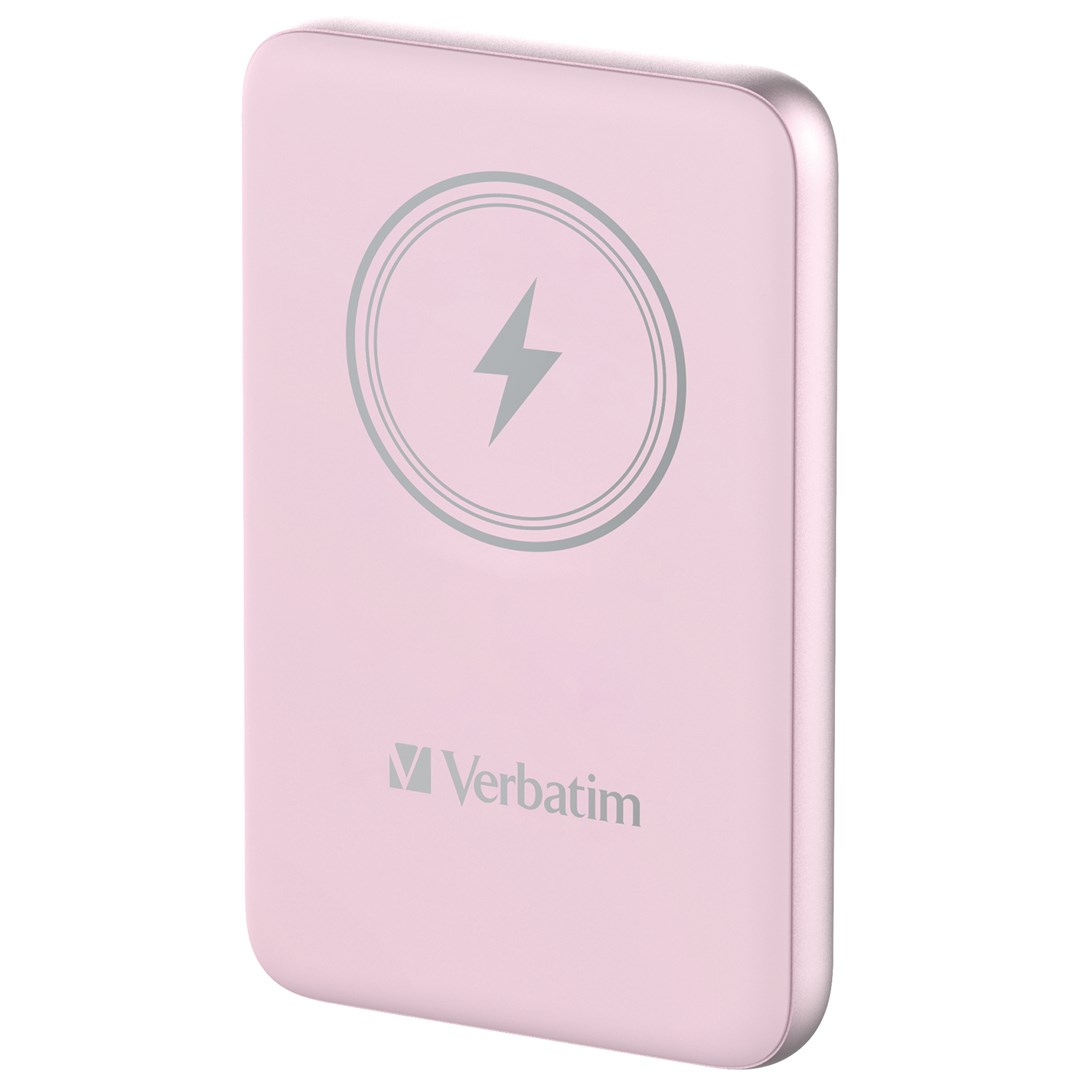 Verbatim ChargeÂ´nÂ´Go Magnetic Wireless Power Bank 10000 Pink
