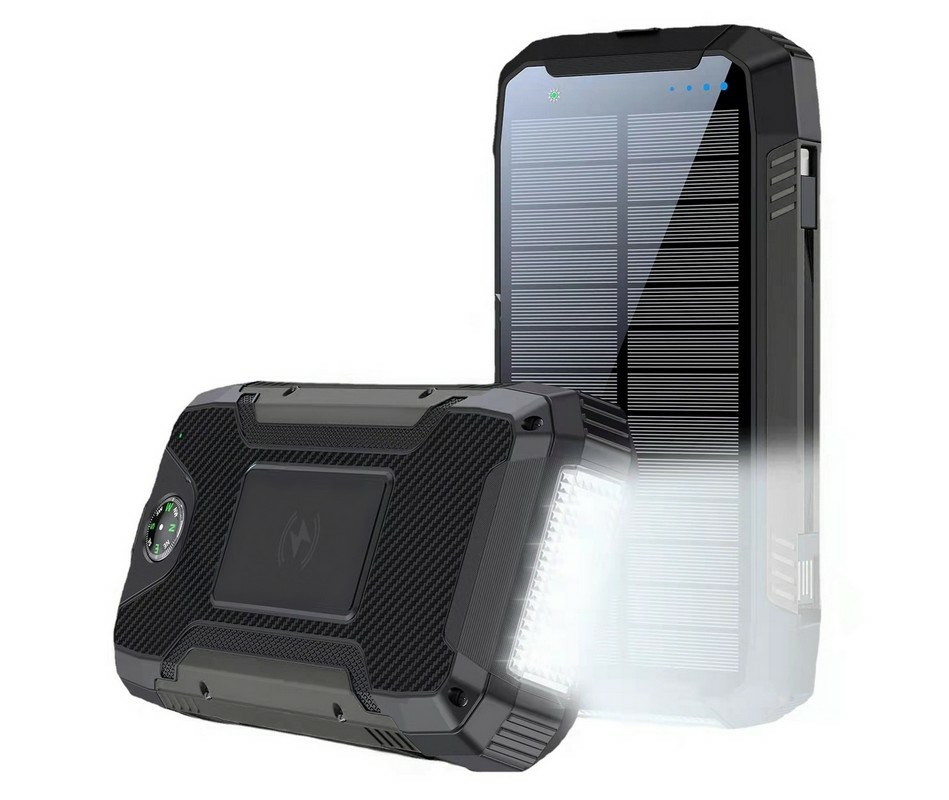 Punjač POWERNEED S20000Q mobilni uređaj univerzalni crna boja (solarno punjenje, USB, brzo punjenje, bežično punjenje)-1