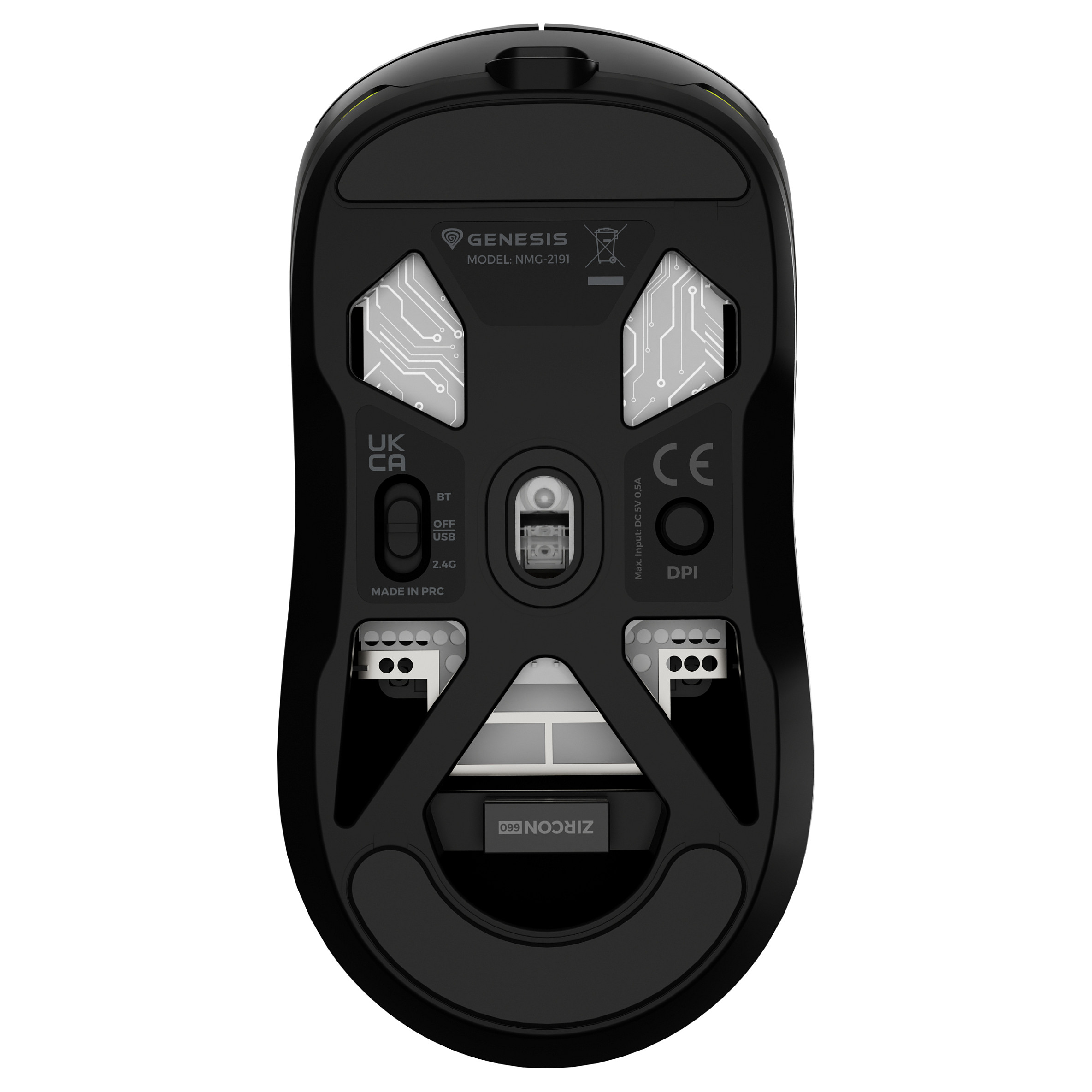 Genesis Gaming Mouse | Zircon 660 | Wired/Wireless | 2.4 GHz, Bluetooth, USB | Black-10
