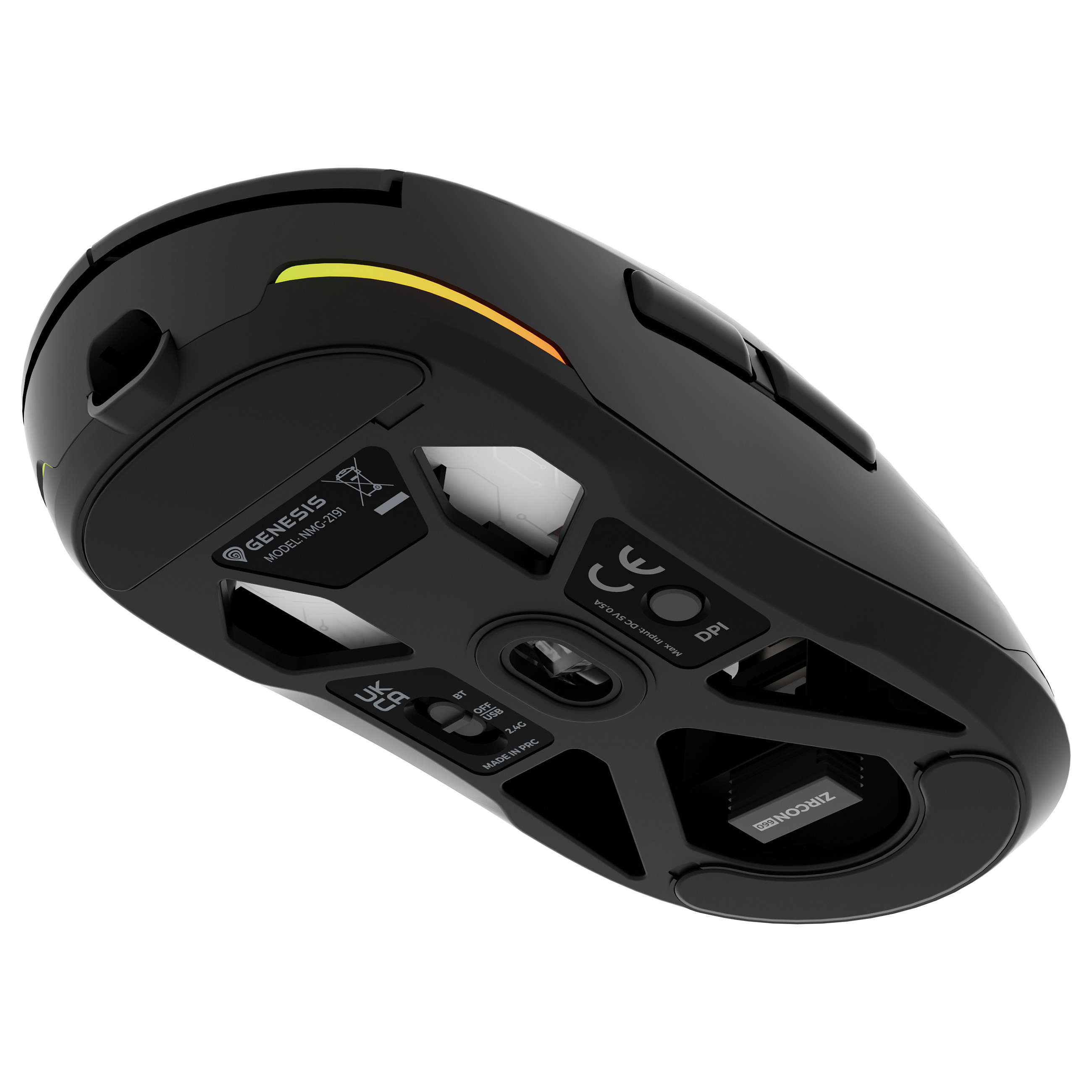 Genesis Gaming Mouse | Zircon 660 | Wired/Wireless | 2.4 GHz, Bluetooth, USB | Black-9