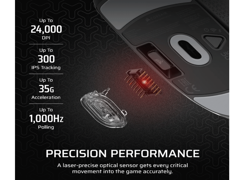 Miš CORSAIR M55 (Bežični, Gaming, 24000 DPI, 6 programabilnih tipki, Crni)-2
