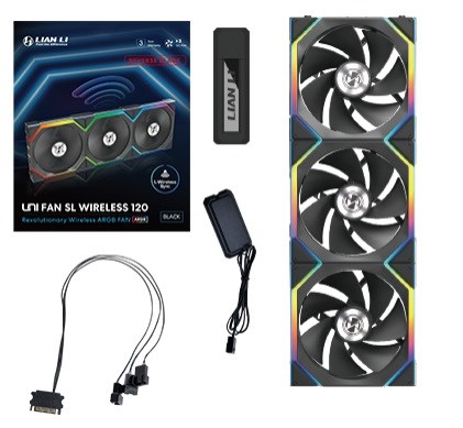Ventilatori LIAN LI UNI FAN SL (3 komada, ARGB PWM, 120 mm, crni, bežični kontroler)-0
