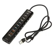 Nitro Concepts UH1 hibridni USB hub (10 portova, USB 3.2, aktivno/pasivno napajanje)-0