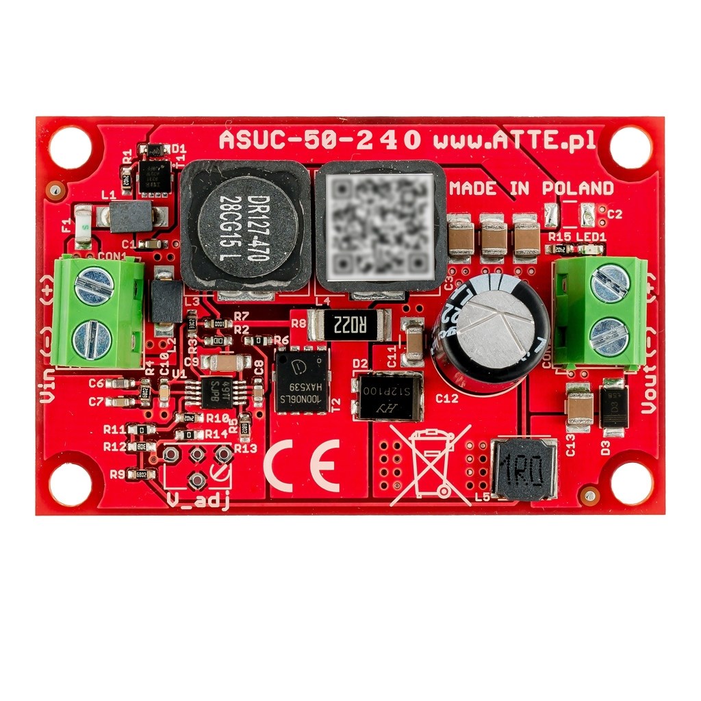 Podizni DC/DC pretvarač ATTE ASUC-100-AD0-OF (ulaz 10-30 V DC, izlaz 12-48 V DC podesiv, 120 W)-0