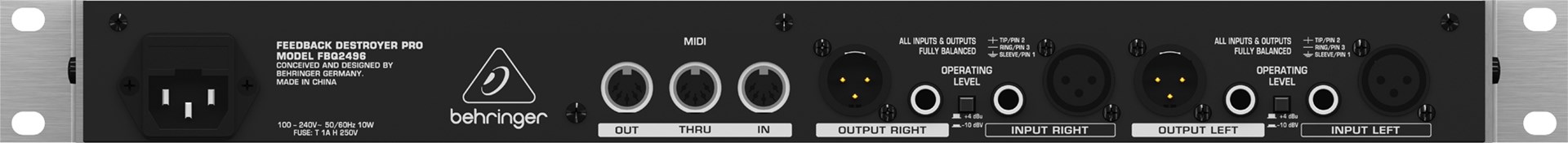 Procesor za eliminaciju mikrofonije BEHRINGER FBQ2496 Feedback Destroyer Pro (2-kanalni, 24-bit/96 kHz)-5