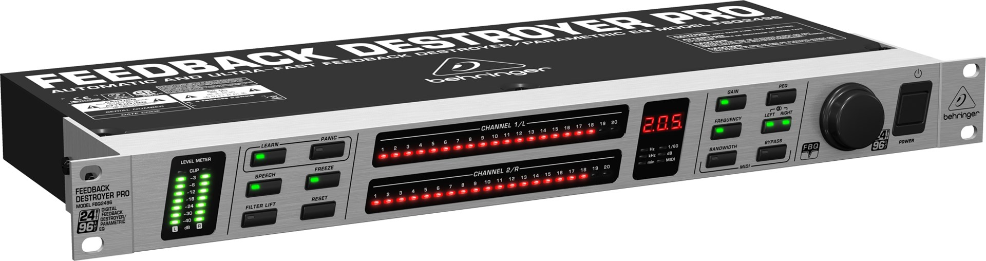 Procesor za eliminaciju mikrofonije BEHRINGER FBQ2496 Feedback Destroyer Pro (2-kanalni, 24-bit/96 kHz)-3