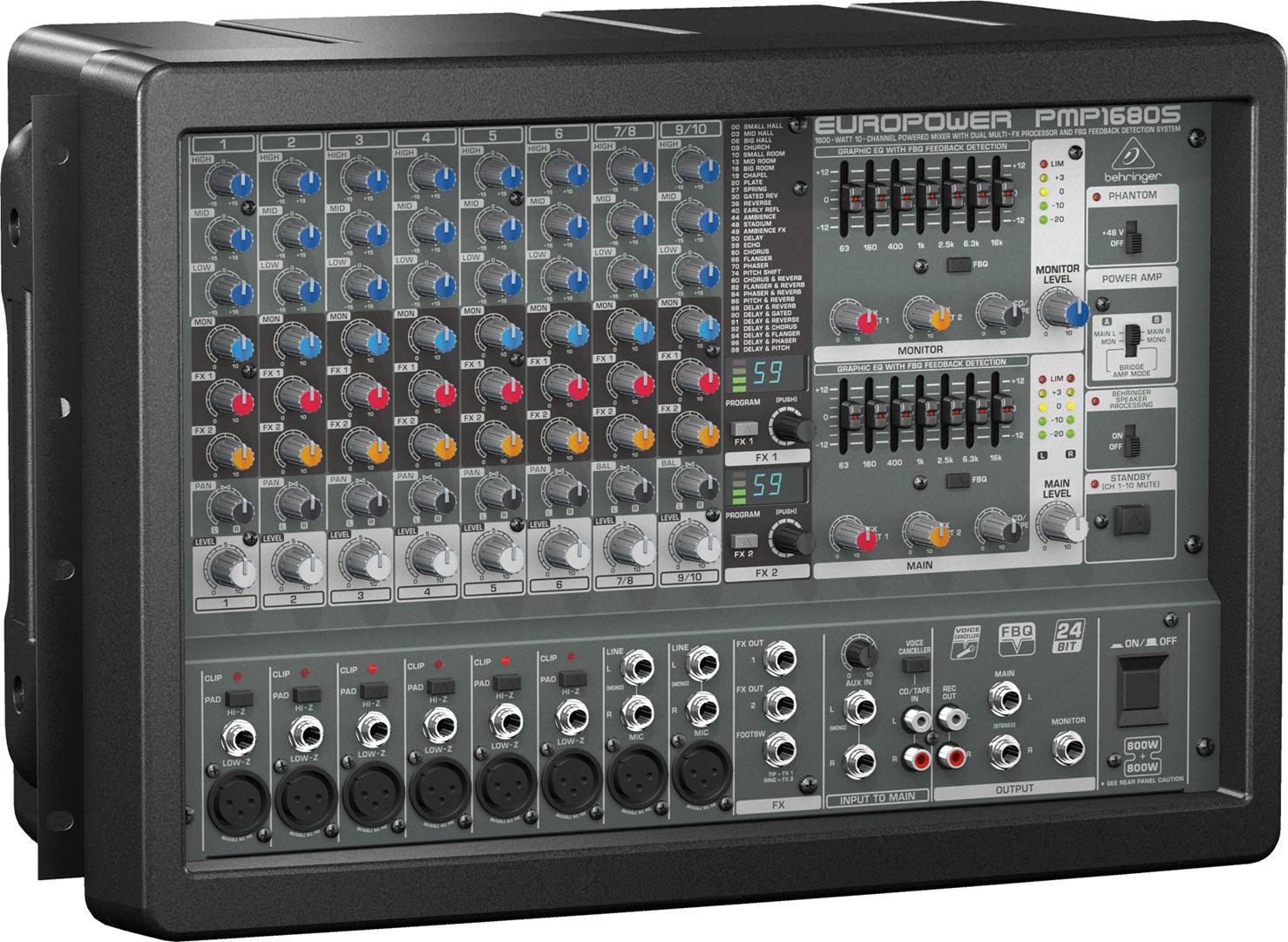 POWERMIKSER BEHRINGER PMP1680S (1600W, 10 kanala)-2