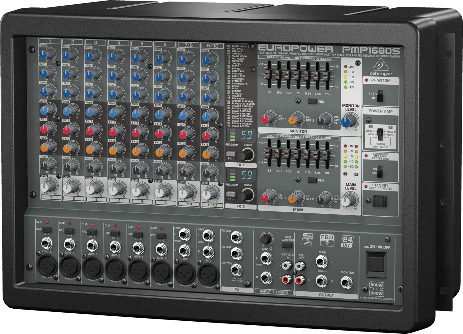 POWERMIKSER BEHRINGER PMP1680S (1600W, 10 kanala)-3