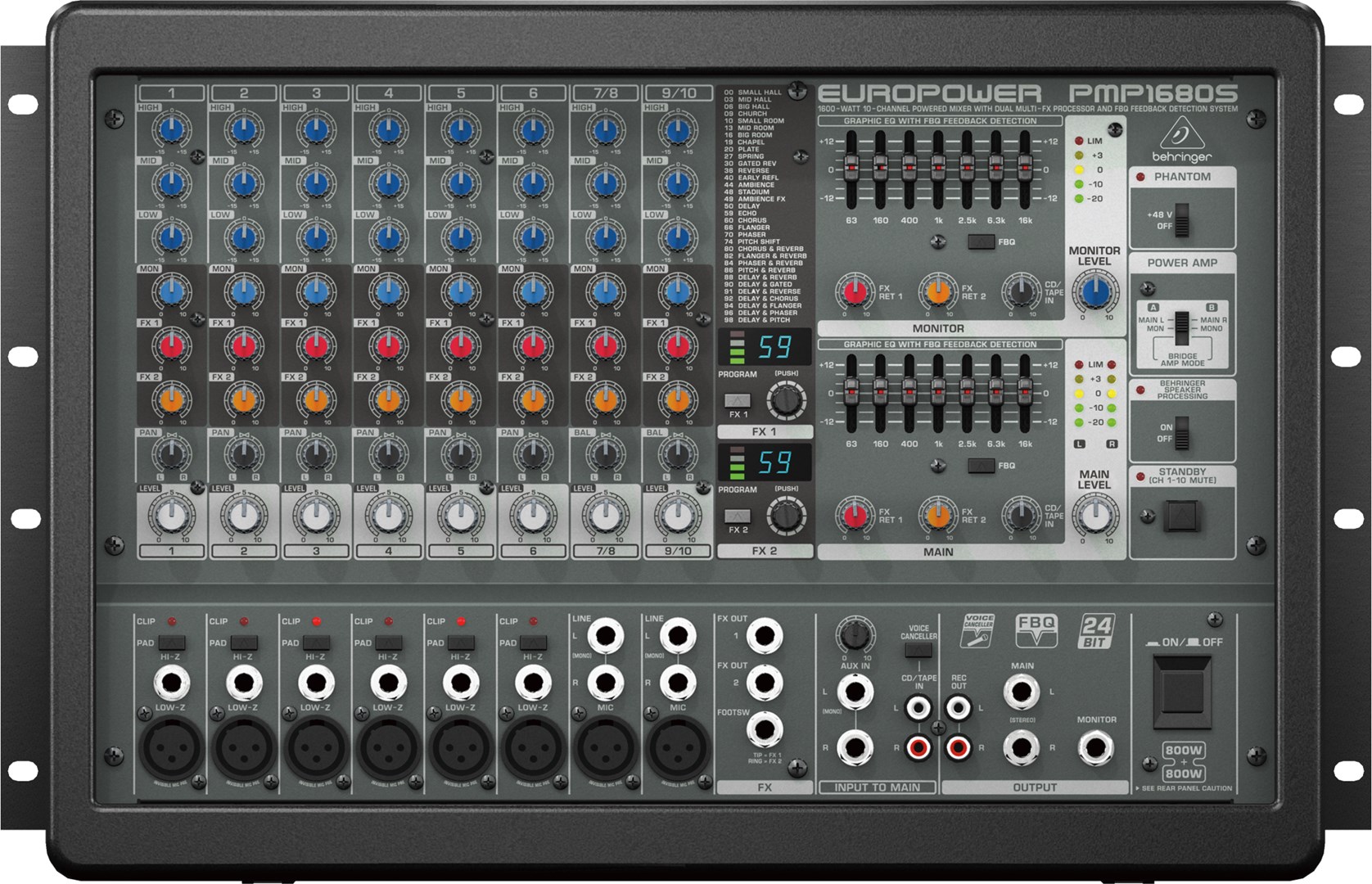 POWERMIKSER BEHRINGER PMP1680S (1600W, 10 kanala)-0