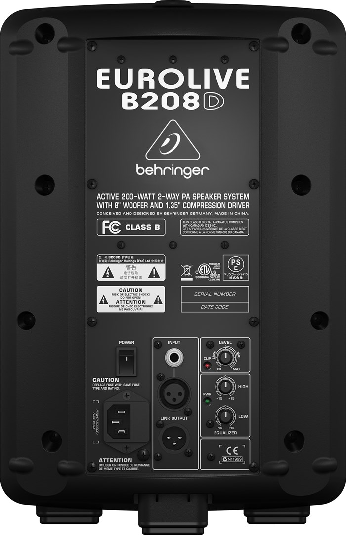 Zvučnik BEHRINGER B208D (2-smjerni, podni, promjer woofera 20.3 cm, RMS snaga 135 W, crna boja)-1