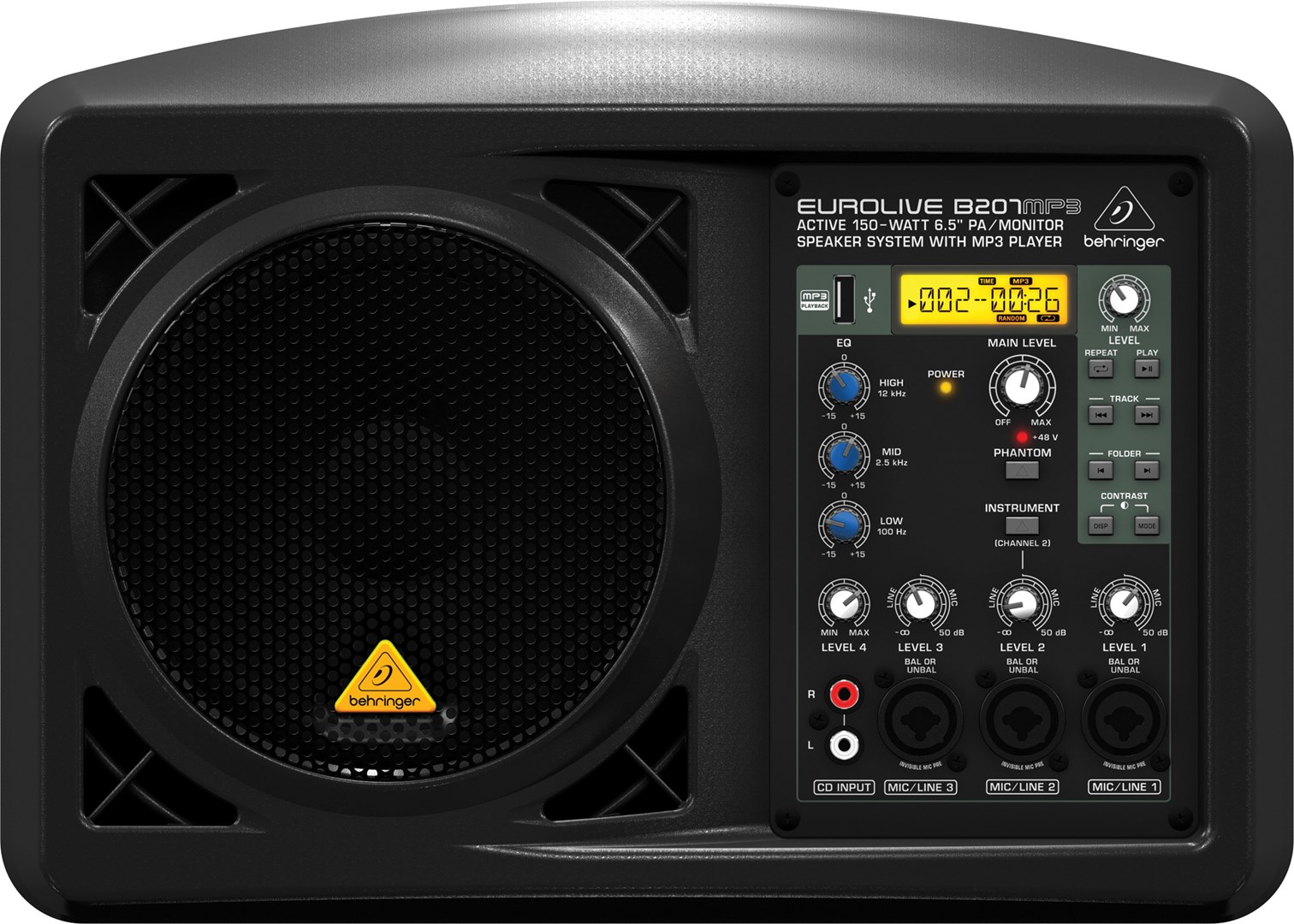 Monitor BEHRINGER B207MP3 (6.5", 150 W, USB, XLR)