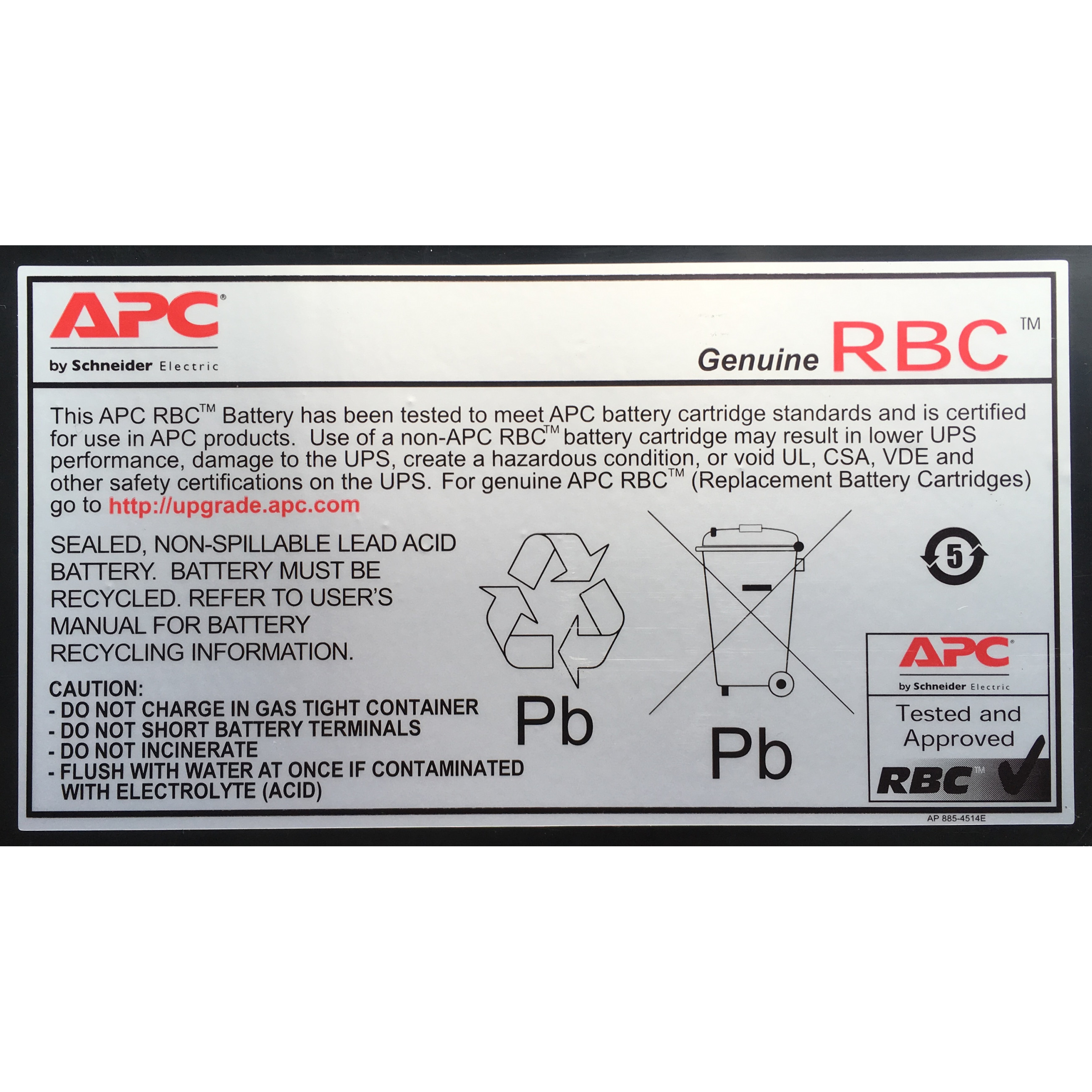 APC Baterija za zamjenu APCRBC140 (Original) (Nasljednik RBC44) (Napon baterije 192 V, Broj uključenih baterija 1, Tehnologija baterije Sealed Lead Acid (VRLA))-2