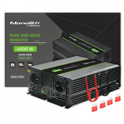 Pretvarač napona QOLTEC Monolith Auto (4000 W) crni