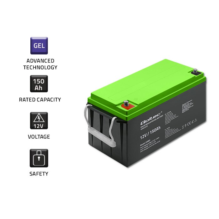 Gel akumulator QOLTEC 12V 150Ah (53082)-2