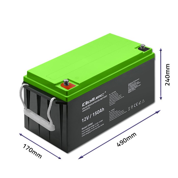 Gel akumulator QOLTEC 12V 150Ah (53082)-7
