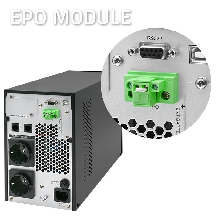 UPS - besprekidno napajanje QOLTEC Monolith 1000VA (1000W, On-line, LCD, EPO)-10