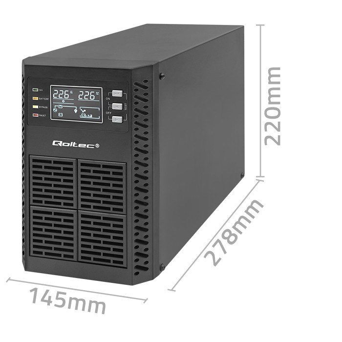 UPS - besprekidno napajanje QOLTEC Monolith 1000VA (1000W, On-line, LCD, EPO)-6