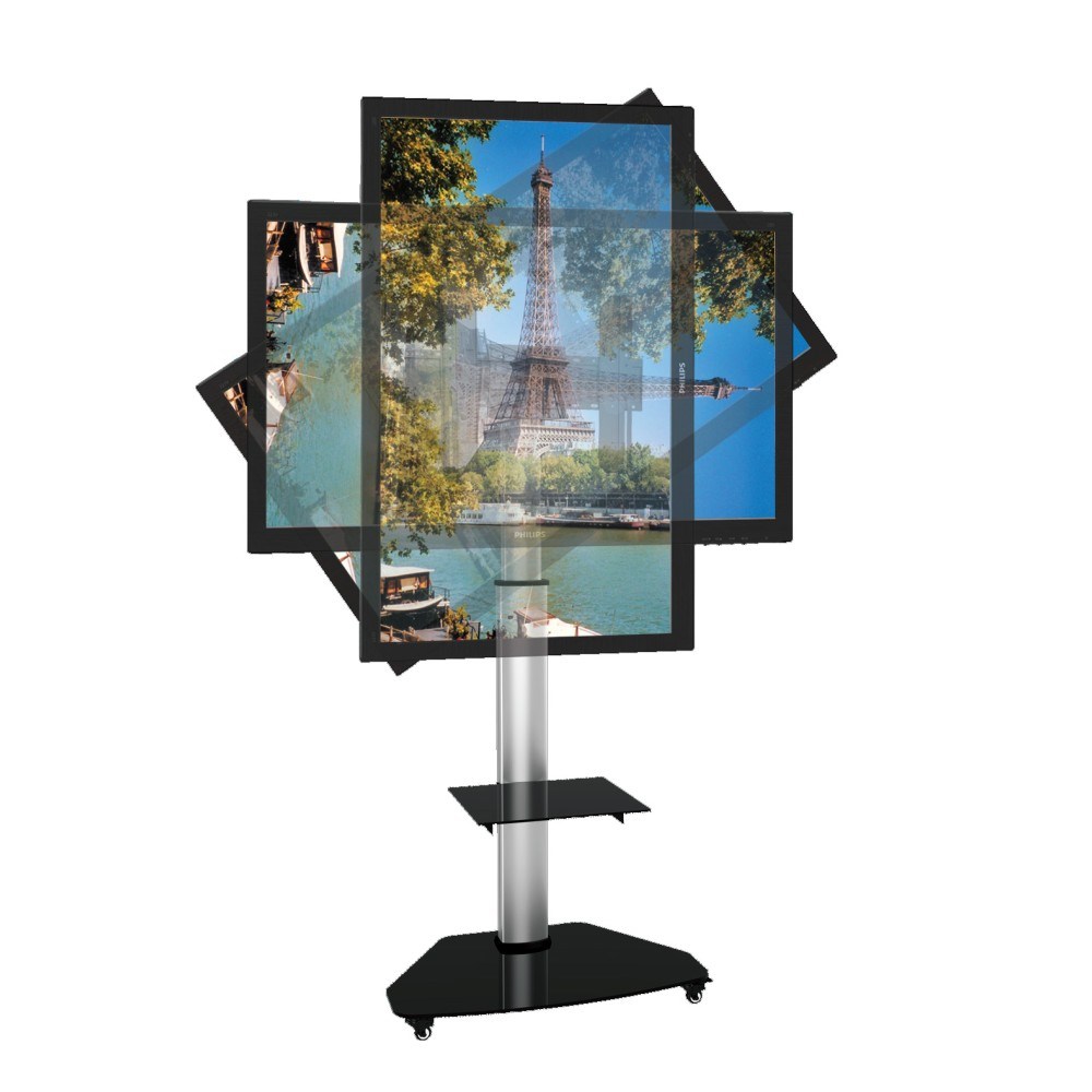 Tehnični postolje s policama s kolicama TV LCD/LED/Plazma 37-70 "Silver-5
