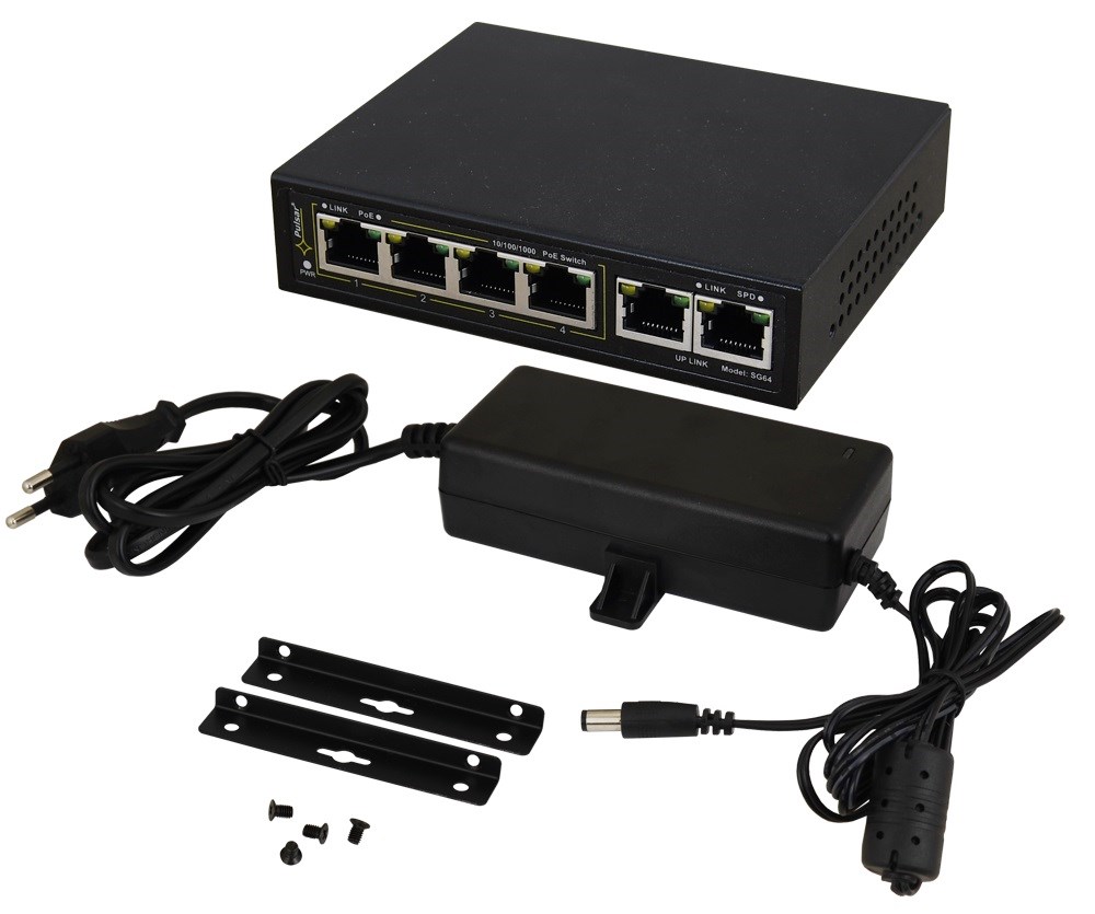 Switch PULSAR SG64 (4x PoE+, 2x Uplink, Gigabit)-6