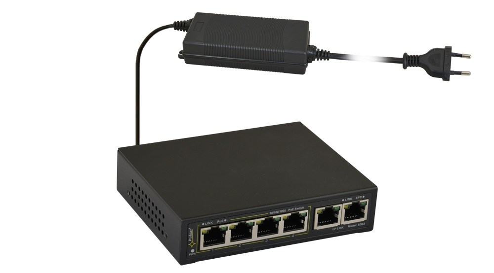 Switch PULSAR SG64 (4x PoE+, 2x Uplink, Gigabit)-1