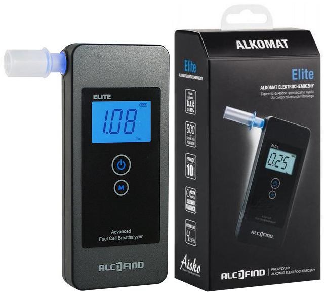 Alkohol tester ALCOFIND ELITE (0.00 - 5.00 ‰, točnost 1%, vrijeme zagrijavanja 15 s, LCD zaslon, crna boja)-0