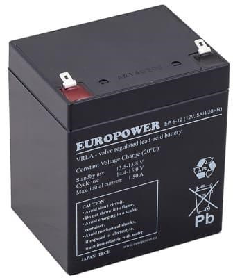 Akumulatorska Baterija EUROPOWER EP Series AGM 12V 5Ah T1 (Vijek trajanja 6-9 godina)-0