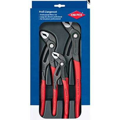 Set kliješta KNIPEX Cobra (3 komada, težina 1.22 kg, crvena plastika)-0
