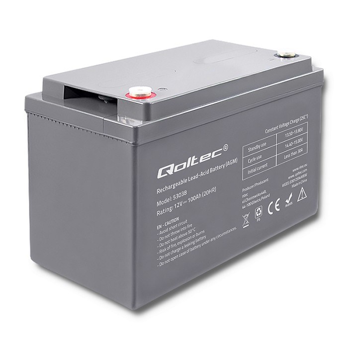 AGM akumulator QOLTEC 12V 100Ah-0