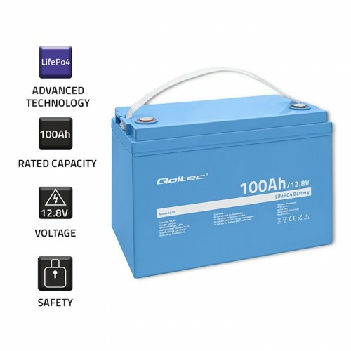 Baterija QOLTEC LiFePO4 12.8V 100Ah (1280Wh)-2
