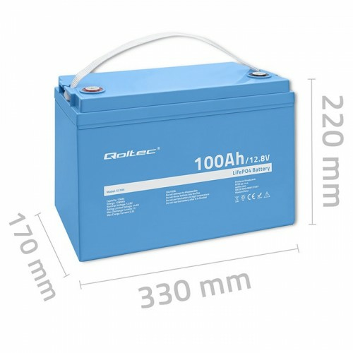 Baterija QOLTEC LiFePO4 12.8V 100Ah (1280Wh)-6